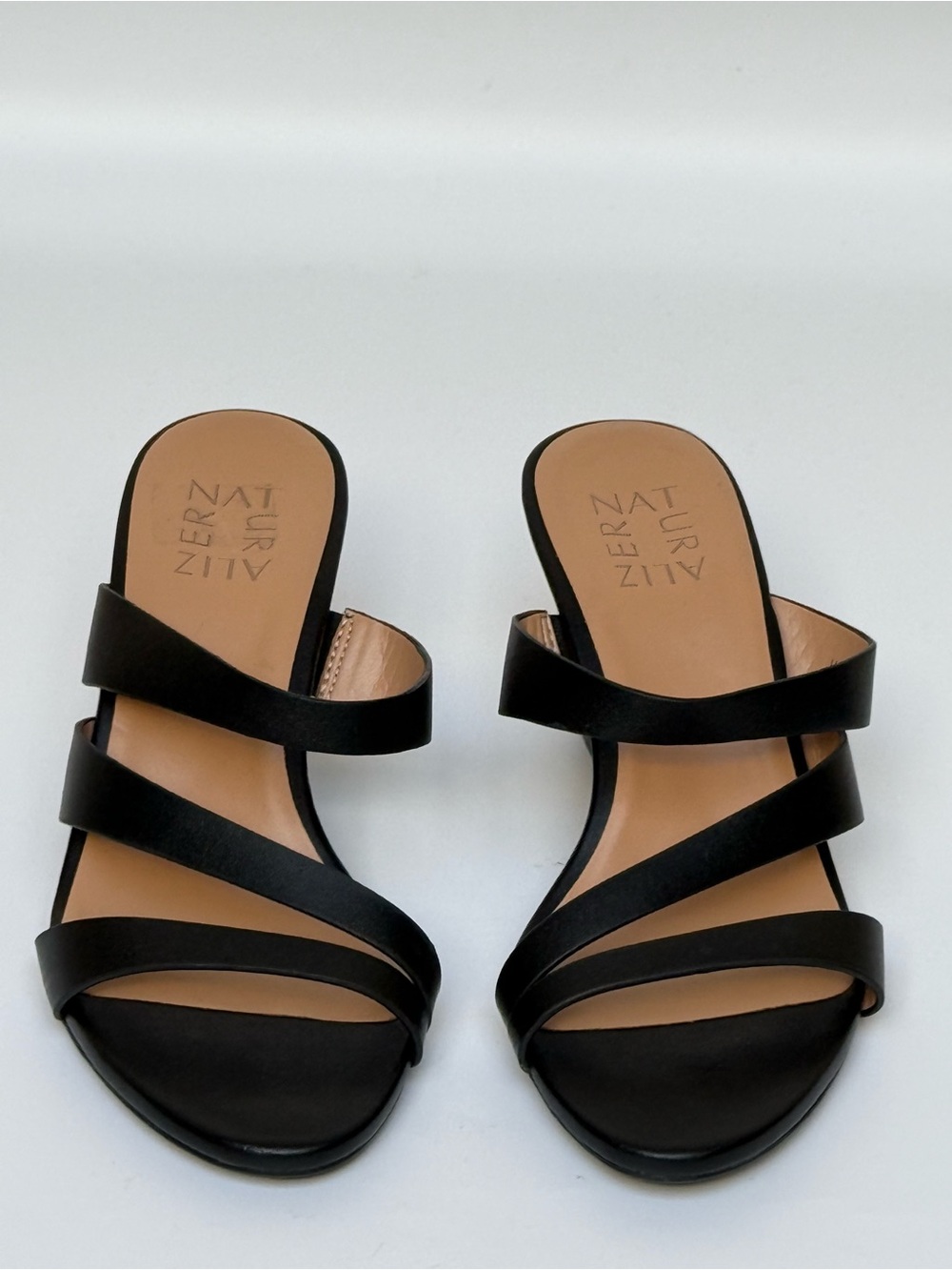 Naturalizer Black Strappy Wedge Sandals Comfort Dressy Open Toe Size 6M